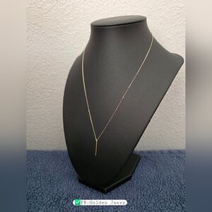 18K Real Gold Bar Necklace